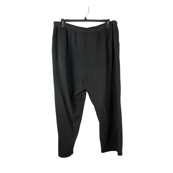 Woman Within Black Fleece Drawstring Sweatpants Size 2X (26/28) - Picture 4 of 5